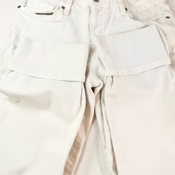 Joe's Jeans White Cuffed 24” Cropped Capri Denim Pants - Picture 10 of 14
